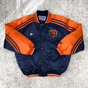 Vintage Chicago Bears Starter Jacket NFL Pro Line Bomber Sweatshirt